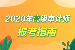 报考指南 | 2020年高级审计师报名考试信息汇总
