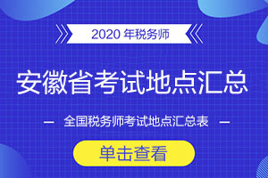 2020年安徽省税务师考试地点汇总