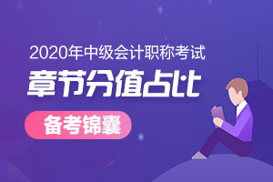 【备考锦囊】2020年中级会计实务各章节分值占比