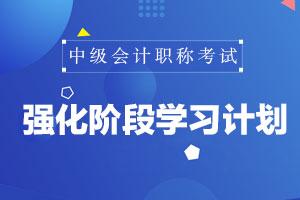 2020年中级会计经济法强化阶段学习计划